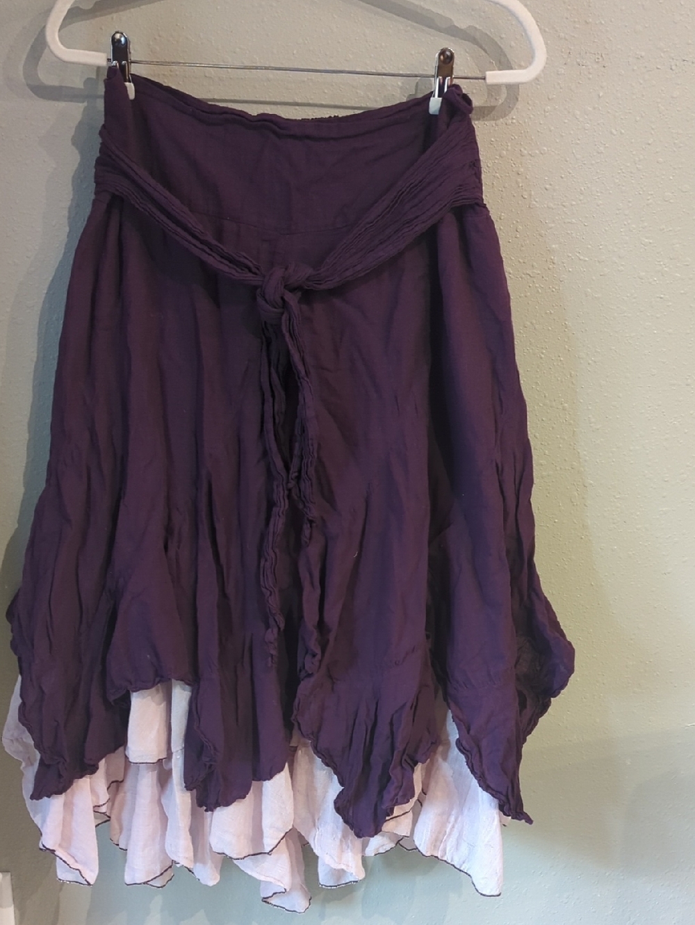 Zootzu Garden Forest Fairy Skirt Asymmetrical Purple Pink Handkerchief Cotton